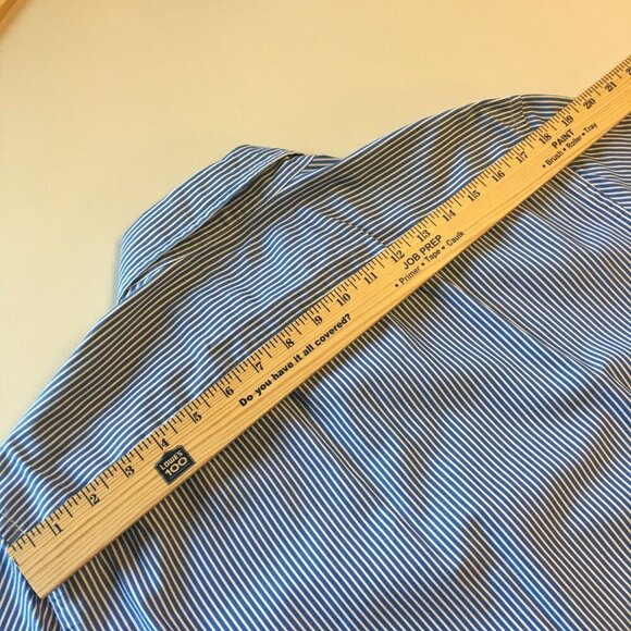 American Eagle Button Up Shirt Mens Large Blue White Stripe Vintage Fit - Picture 12 of 13